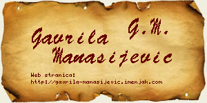 Gavrila Manasijević vizit kartica